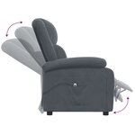 vidaXL Fauteuil inclinable électrique Gris foncé Velours