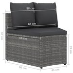 Vidaxl salon de jardin 6 pièces avec coussins résine tressée gris