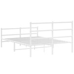 vidaXL Cadre de lit métal sans matelas et pied de lit blanc 140x190 cm