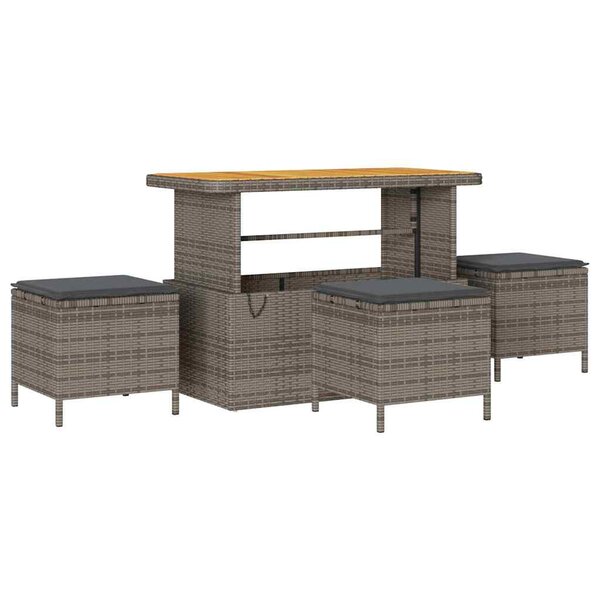 vidaXL Ensemble de salle à manger pour jardin Gris Poly rotin