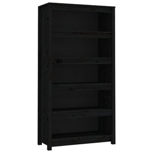 vidaXL Bibliothèque Noir 80x35x154 cm Bois de pin massif