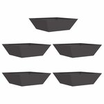 vidaXL Cache-pot de jardin 5 Pièces Noir 50 x 50 x 15 cm