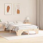 vidaXL Cadre de lit Naturel 120 x 200 cm Pin massif