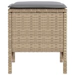 vidaXL Pouf de Jardin 2 Pièce Beige et Gris clair 38 x 38 x 45 cm