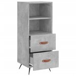 vidaXL Buffet Gris béton 34 5x34x90 cm Bois d'ingénierie