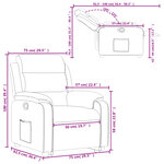 vidaXL Fauteuil inclinable Gris foncé Velours