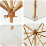 vidaXL Parasol de jardin Blanc crème 217 x 217 x 230 cm Bambou