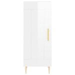vidaXL Buffet Blanc brillant 34 5x34x90 cm Bois d'ingénierie