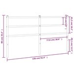 vidaXL Tête de lit métal blanc 150 cm