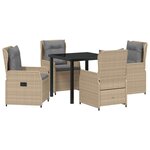 vidaXL Ensemble de salle à manger pour jardin 5 Pièces Beige polyrotin
