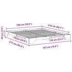 vidaXL Cadre de lit Marron 180 x 210 cm Pin massif