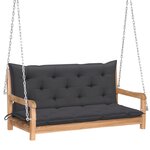 vidaXL Balancelle avec coussin anthracite 120 cm Bois de teck solide