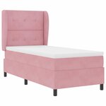 vidaXL Lit à ressorts avec matelas Rose 200 x 100 cm Polyester