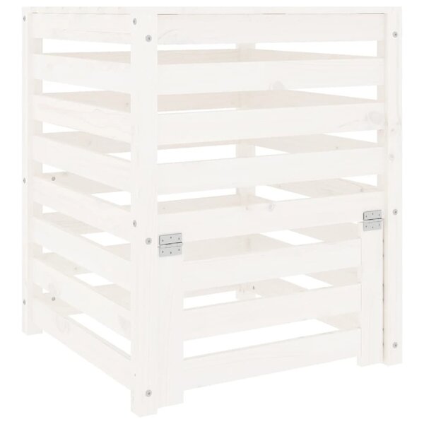 vidaXL Composteur Blanc 63 5x63 5x77 5 cm Bois massif de pin