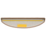 vidaXL Tapis d'escalier 10 pièces 56x17x3 cm Marron clair Demi-rond