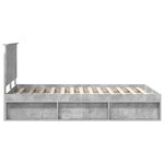 vidaXL Cadre de lit avec tête de lit Béton 120 x 190 cm Pin massif