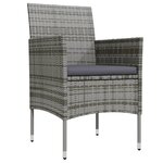 vidaXL Ensemble à manger de jardin coussins 7Pièces Gris et noir