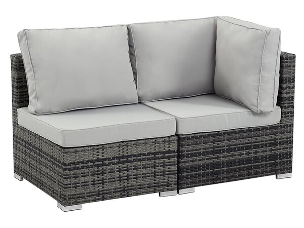Salon jardin méridienne 2 pcs "Ibiza" - Florida - Gris