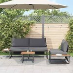 vidaXL Ensemble de salle à manger pour jardin 3 Pièces Anthracite Acier