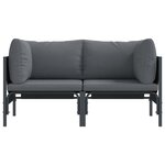 vidaXL Mobilier de jardin avec coussin 2 Pièces Anthracite Acier