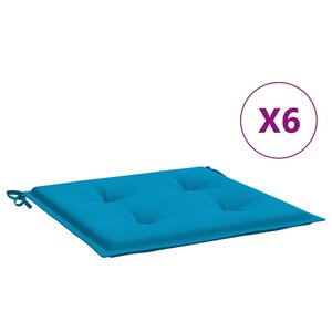 vidaXL Coussins de chaise jardin lot de 6 bleu 40x40x4 cm tissu oxford