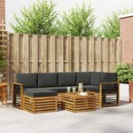 vidaXL Ensemble de canapé d'angle 7 Pièces Naturel et Anthracite