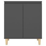Vidaxl buffet avec pieds en bois massif gris 60x35x70 cm aggloméré