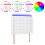 vidaXL Tête de lit à LED Blanc 93x16x118/128 cm Similicuir