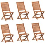 vidaXL Chaises de jardin pliantes lot de 6 51x66x95 cm bois d'acacia