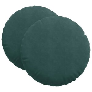 vidaXL Coussins de siège 2 pc Velours Vert foncé Ø 80 x 29 cm