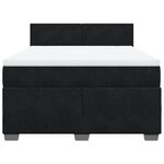 vidaXL Sommier à lattes de lit et matelas Noir 160x200 cm Velours