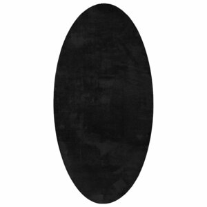 vidaXL Tapis HUARTE Noir 100 x 200 cm 100  Polyester