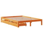 vidaXL Cadre de lit avec tiroirs sans matelas cire marron 140x190 cm