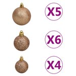 Vidaxl demi-arbre de noël artificiel avec led et boules vert 180 cm