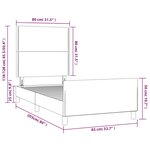 vidaXL Cadre de lit avec tête de lit Crème 80x200 cm Tissu
