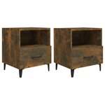 vidaXL Tables de chevet 2 Pièces Chêne fumé Bois d'ingénierie