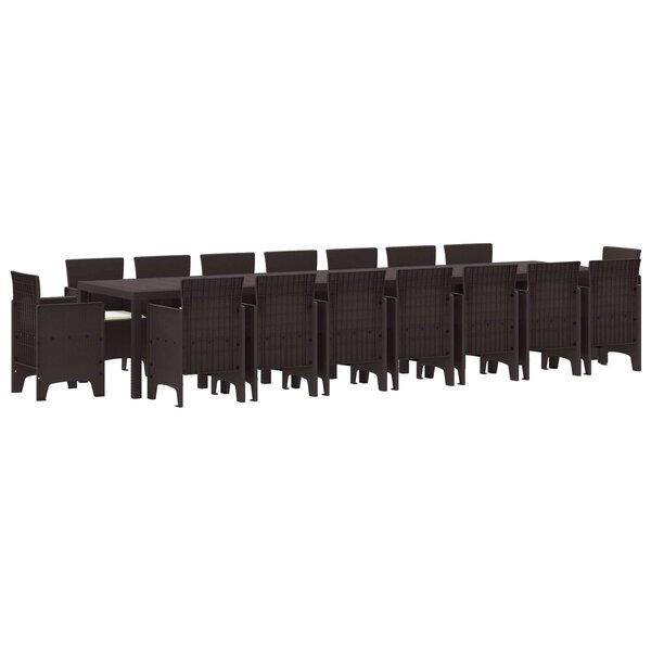 vidaXL Ensemble de salle à manger de jardin avec coussins 17 Pièces