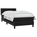 vidaXL Sommier à lattes de lit avec matelas noir 90x220 cm velours