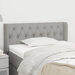 vidaXL Tête de lit avec oreilles Gris clair 93x16x78/88 cm Tissu