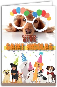 Carte vive saint nicolas bonne fête 6 décembre avec enveloppe blanche 12x17 5cm