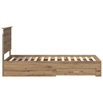 vidaXL Cadre de lit Chêne artisanal 90 x 190 cm Bois d'ingénierie