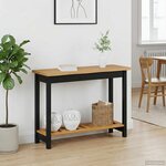 VidaXL Table console EKAI Noir 112 x 35 x 76 cm Bois de pin massif