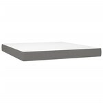 vidaXL Sommier à lattes de lit et matelas et LED Gris foncé 180x200 cm
