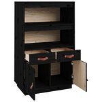 vidaXL Buffet haut Noir 67x40x108 5 cm Bois massif de pin