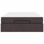 vidaXL Cadre de lit avec matelas Marron foncé 120 x 200 cm tissu
