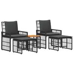 vidaXL Ensemble de meubles d'extérieur 5 pc Noir et Gris foncé