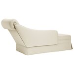 vidaXL Fauteuil long avec traversin et accoudoir droit crème velours
