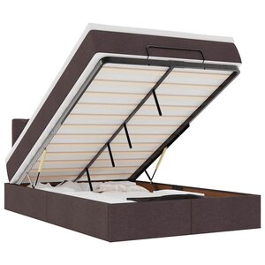 VidaXL Cadre de lit ottoman avec matelas marron foncé 120x190 cm tissu
