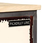 vidaXL Meuble TV Bois de manguier massif et acier 120x30x45 cm