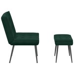 vidaXL Chaise de relaxation avec tabouret Vert foncé Velours